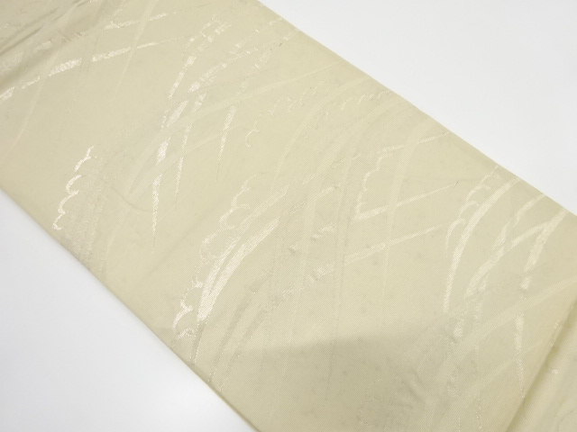 JAPANESE KIMONO / ANTIQUE SUMMER FUKURO OBI / SILK / WOVEN WAVE